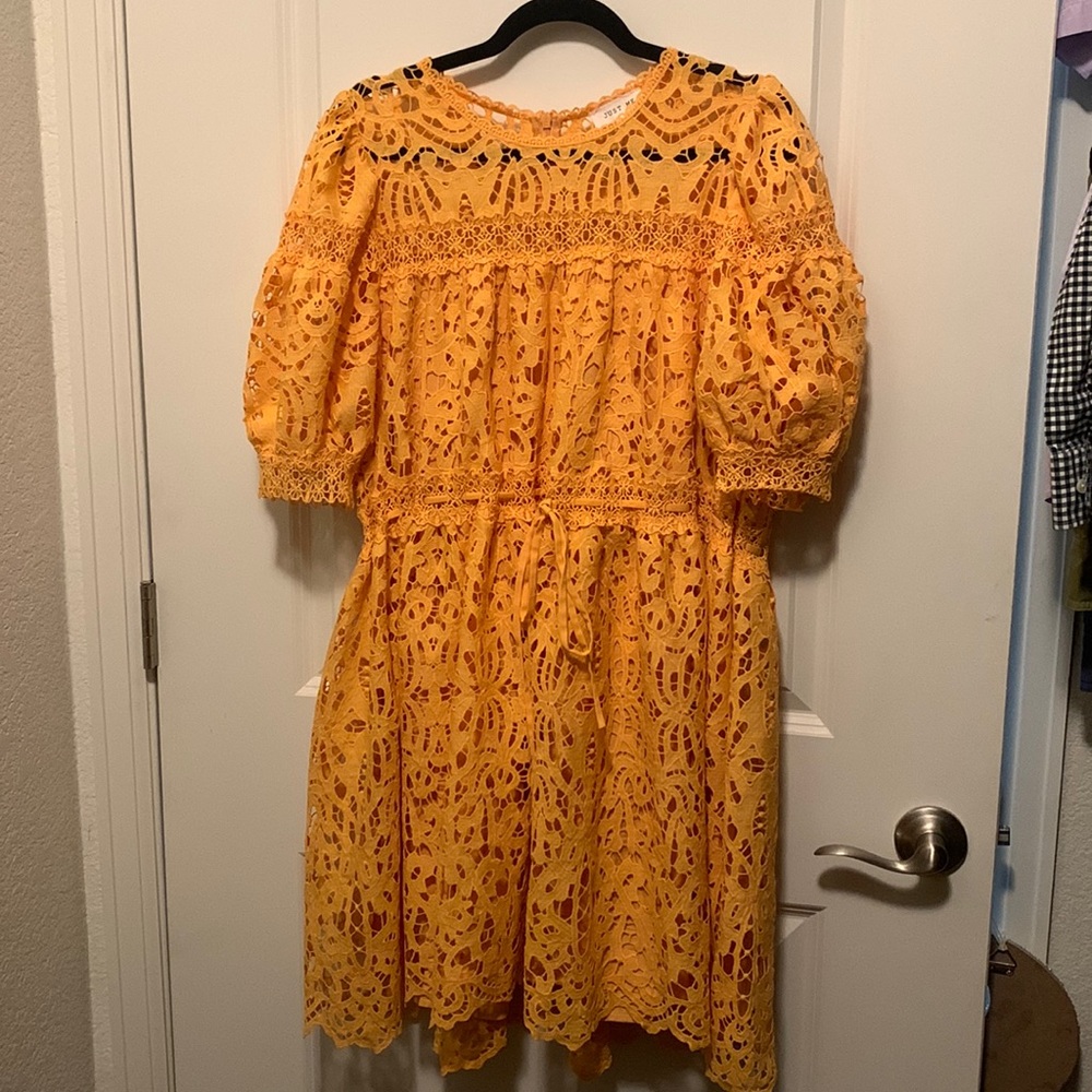 Marigold dress. So cute for work.